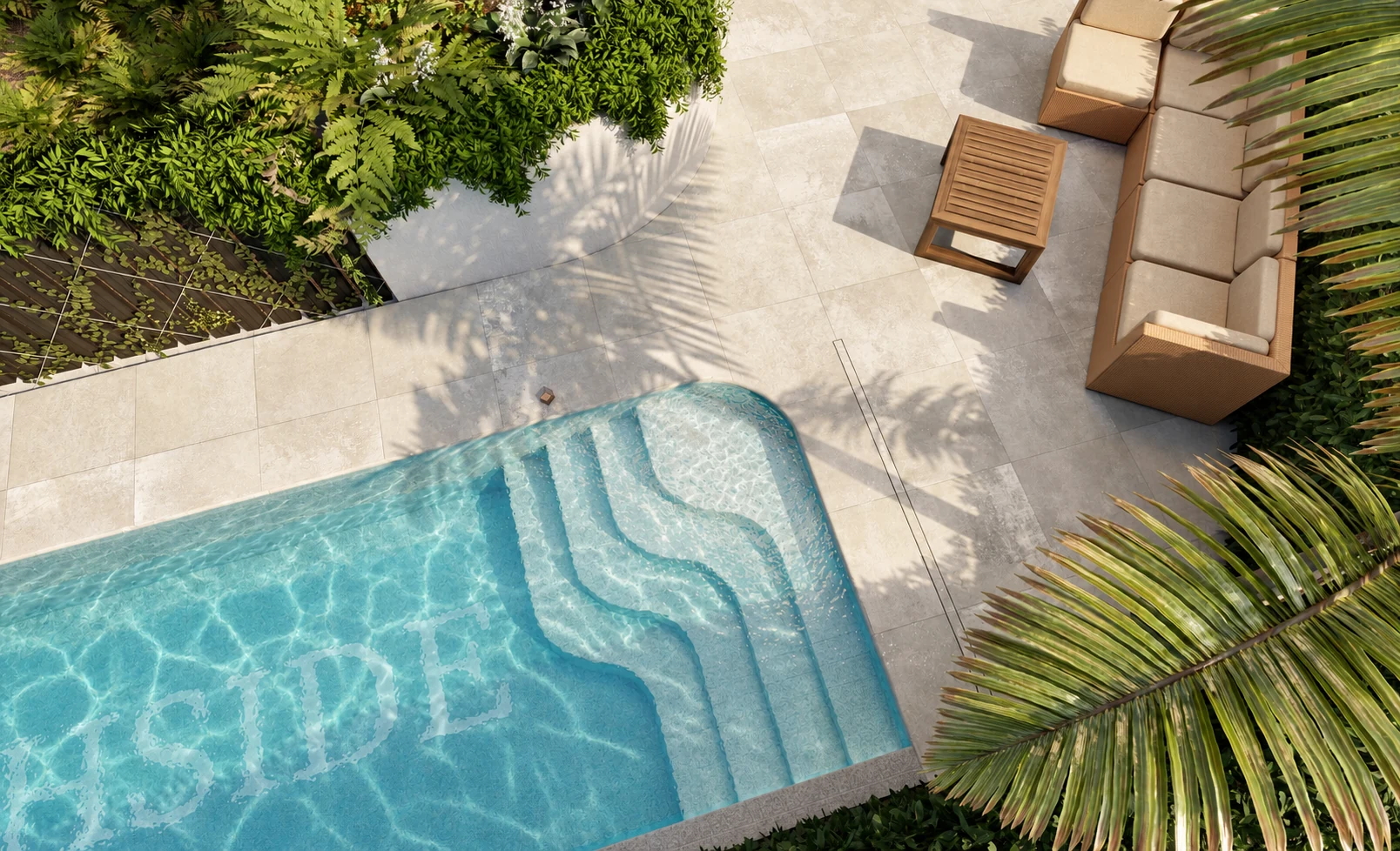 Pool view — architectural visualisation