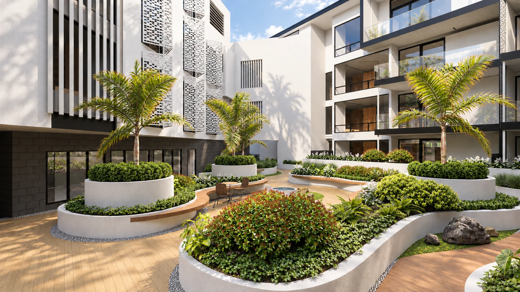Courtyard view — architectural visualisation