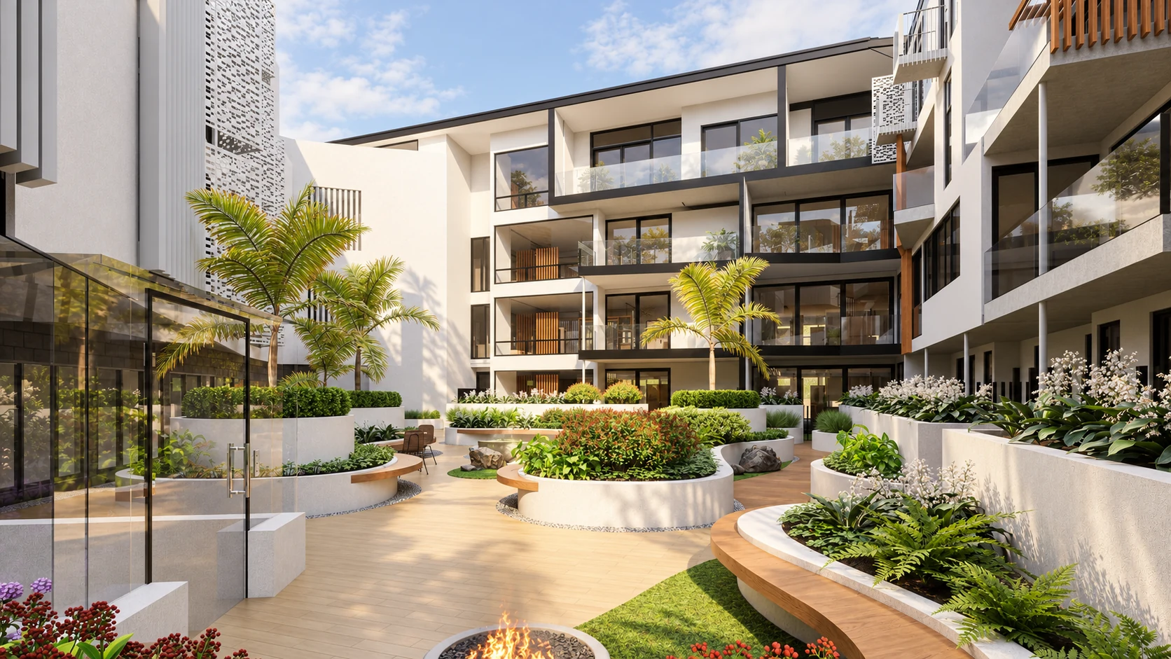 Courtyard view — architectural visualisation
