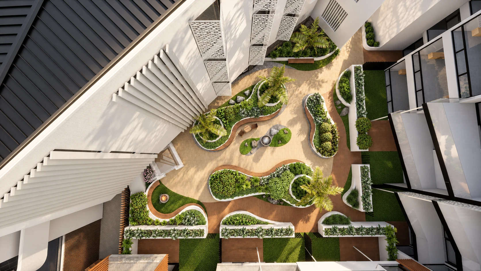 Overhead view — architectural visualisation